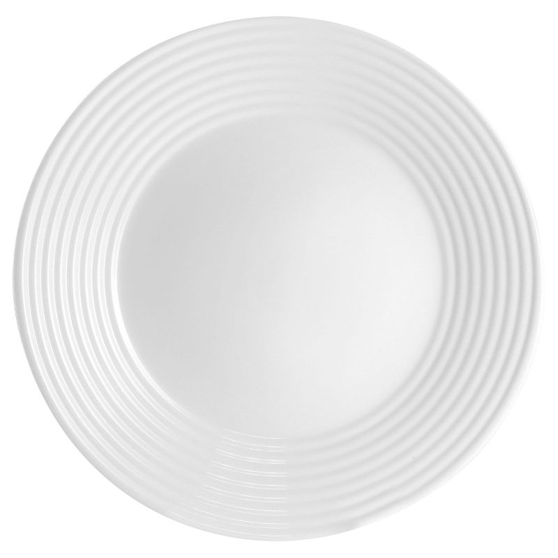 Gibson Ultra Patio 4 Piece Tempered Opal Glass Dinner Plate Set in White, 5 of 7