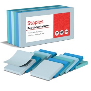 Staples Stickies Standard Notes 3" x 3" Assorted 100 Sh./Pad 12 Pads/PK 24295905 - 1 of 4