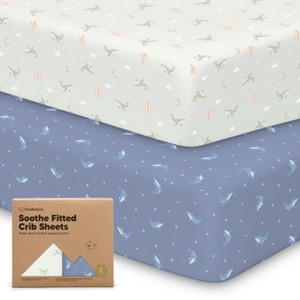 KeaBabies 2pk Soothe Fitted Crib Sheets Neutral, Organic Baby Crib Sheets, Fits Standard Nursery Baby Mattress - 1 of 4