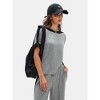 EXLURA Womens Summer 2 Piece Outfits Color Block Short Sleeve Tops Tracksuit Wide Leg Pants Matching Set Lounge Sets 2025 - 4 of 4