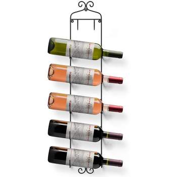 Sorbus 6-Bottle Wall Mounted Wine Rack - Vertical Display with Curved Cradles for Stylish Wine Storage