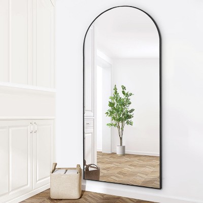 Muse Large Arch Mirror Full Length,71X24 Arched Mirror Oversize Rectangle With Arch-Crowned Top with Aluminum Frame Leaning Floor Mirrors-The Pop Home