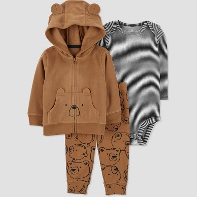 Carters Just One You Baby Boys Bear Top  Bottom Set  Brown