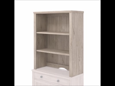 Chalk Oak 2-Shelf Library Hutch for Cabinets