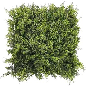 20x20" Artificial Grass Panel - Tropical Fern Privacy Screen w/Zip Ties, Faux Greenery Backdrop for Indoor/Outdoor, Wedding, Garden Decor - 1 of 4