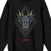 House of the Dragon Blue Dragon Head Men's Black Crewneck Sweatshirt - 2 of 3