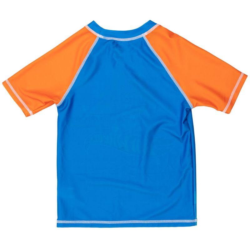 Hot Wheels UPF 50+ Pullover Rash Guard and Swim Trunks Outfit Set Toddler to Big Kid, 5 of 9