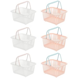 Unique Bargains Plastic Grocery Shopping Toy Organizing Mini Decorative Baskets 6.3" x 3.5" x 5.1" 6 Pcs - 1 of 4