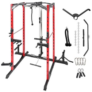 NAYSAYE Exercise Trainer Multi Function Power Cage with Training Attachments for Home Gym, Black, 81.1"*9.45"*5.12" - 1 of 4