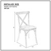 Modern Minimalist Dining Chairs Set Of 4, Resin Cross Back Chair With Curved Support Legs - 4 of 4