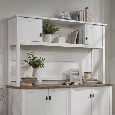 Cottage Road 66" White Bead Board Desk Hutch