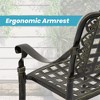 CLIHOME 7-Piece Cast Aluminum Outdoor Dining Set 59'' Rectangle Dining Table And Six Flower Shaped Backrest Chairs Patio Set - 4 of 4