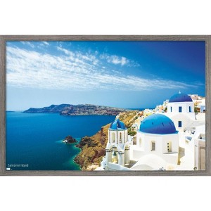 Trends International Santorini Island Framed Wall Poster Prints - 1 of 4