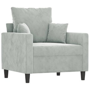 vidaXL Velvet Sofa Chair in Light Gray - Modern Styling with Comfortable Padding and Durable Metal Frame - 1 of 4