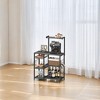 LEDREM Baker's Rack, Microwave Stand, Kitchen Storage Rack with Wire Basket, 6 Hooks, and Shelves, for Spices, Pots, and Pans - 2 of 4