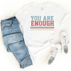 Simply Sage Market You Are Enough Stripes Short Sleeve Tee - 2XL - White - 3 of 4