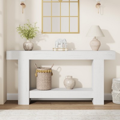 Console Table for Entryway, Entry Accent Table for Living Room, Long Console Table with Storage, 2-Tier Farmhouse Hallway Table