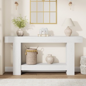 Console Table for Entryway, Entry Accent Table for Living Room, Long Console Table with Storage, 2-Tier Farmhouse Hallway Table - 1 of 4
