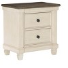 Vynxaria Transitional-Rustic 2-Drawer Nightstand - Dovetail Drawers, Ball Bearing Glides, Flat Knobs, Bedroom Furniture - 3 of 4