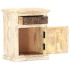 vidaXL Bedside Cabinet White 15.7"x11.8"x19.7" Solid Mango Wood - 3 of 4