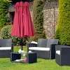 Tangkula 15 ft Outdoor Patio Umbrella Double-Sided Shade Offset Wine Red - 3 of 4