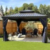 PURPLE LEAF Hardtop Gazebo Canopy with Netting and Curtains for Outdoor Deck Backyard Heavy Duty Metal Patio Permanent Pavilion - 2 of 4