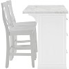 HomeStock  Cutler Kitchen Island with Faux Marble Top and X-Back Stools, White/Gray - 3 of 4