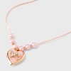 Girls' Pink Bow Locket Necklace - Cat & Jack™ Pink - image 4 of 4