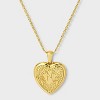 14K Gold Dipped Heart Charm Initial Necklace - A New Day™ Gold - 2 of 4