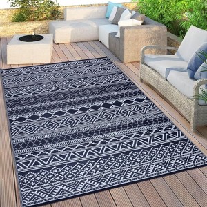 Coucheta Reversible Outdoor Rug , Waterproof Plastic Straw Patio Mat for Camping, RV & Deck, Easy Clean & Portable,Multi-Color & Size - 1 of 4
