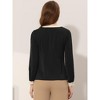 Allegra K Women's Split Neck Pleated Front Office Work Contrast Color Blouse - 4 of 4