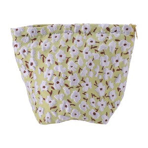Unique Bargains Women Portable Dandelion Flowers Makeup Bag Green 1 Pc - 1 of 3