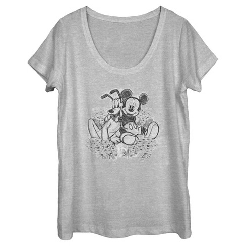 Disney Womens Kiss Mickey & Minnie Mouse Silhouette Tank Top