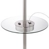 360 Lighting Caper Modern Floor Lamps with Tray Table 60 1/2" Tall Set of 2 Brushed Nickel USB and Outlet Off White Fabric Drum Shade for Living Room - 3 of 4