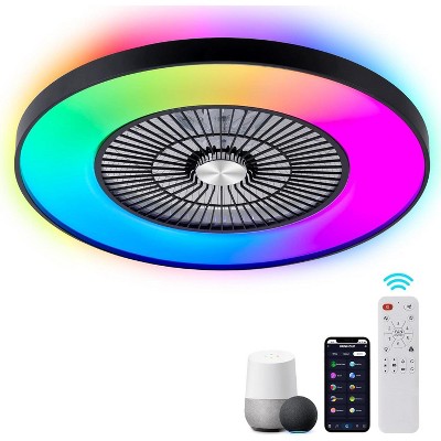 HUMHOLD 24 Inch Smart Modern Ceiling Fan with Lights and Remote/APP Control