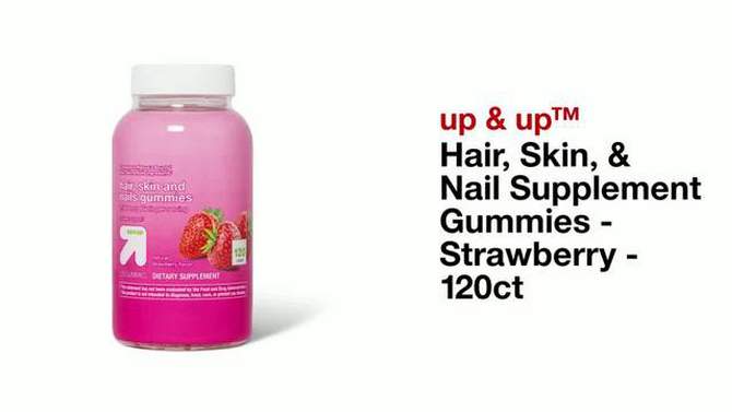 Hair, Skin, &#38; Nail Supplement Gummies - Strawberry - 120ct - up &#38; up&#8482;, 2 of 8, play video