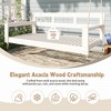 Farmhouse Twin Size Outdoor Acacia Wood Porch Swing Daybed with High Back & Armrests, 118" Hemp Ropes - 4 of 4