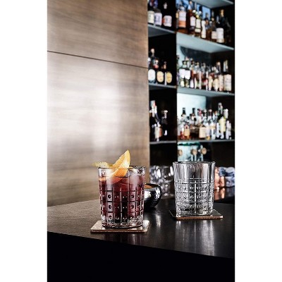 Este Clear Geometric Glass Whiskey Set, 13.25 Oz, Set of 4
