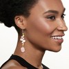 Ross-Simons Mother-Of-Pearl and 40.00 ct. t.w. Rose Quartz Drop Earrings With 5.50 ct. t.w. Peridot and 4-5mm Multicolored Cultured Pearls in Sterling - 2 of 3