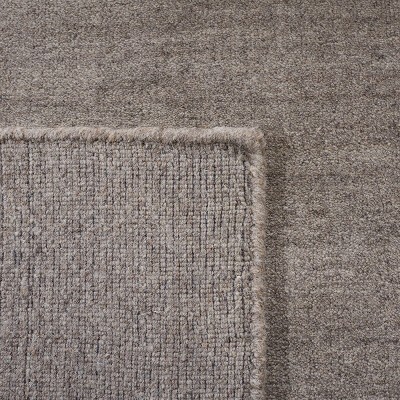 Pewter Hand-Knotted Wool Rectangular Area Rug 6' x 9'