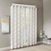 Vynxaria Burnout Fretwork Sheer Curtain Panel (50" W x 84" L, White) Silver Grommets, 38% Polyester/62% Rayon, Machine Washable - 4 of 4