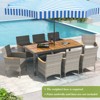 Tangkula 9 Pieces Patio PE Wicker Dining Set Outdoor Acacia Wood Table & Chairs - 3 of 4