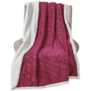 Plazatex Louvre Decorative Super Soft Throw Blanket for Sleep/Decor 50" x 60" Burgundy - 1 of 4