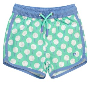 RuggedButts Boys UPF50+ Sun Protected Dolphin Hem Swim Trunks - Tee Time, 0-3m - 1 of 4