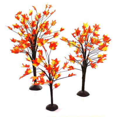 Department 56 Accessory 9.0 Inch Autumn Maple Trees Set/3 Village Accessories Village Accessories