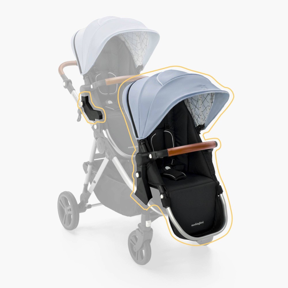 Photos - Pushchair Accessories Mockingbird 2nd Seat Kit 2.0 - Sky Windowpane