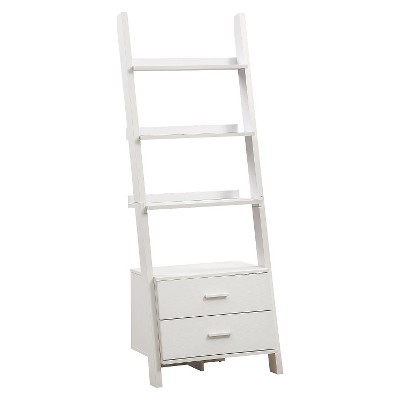 target white ladder bookshelf