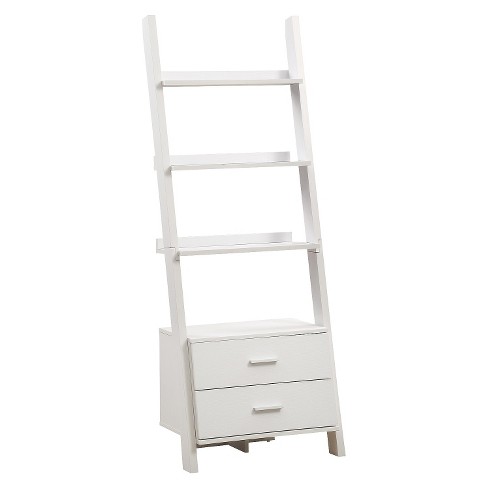 69 Ladder Bookcase With Drawers White Everyroom Target