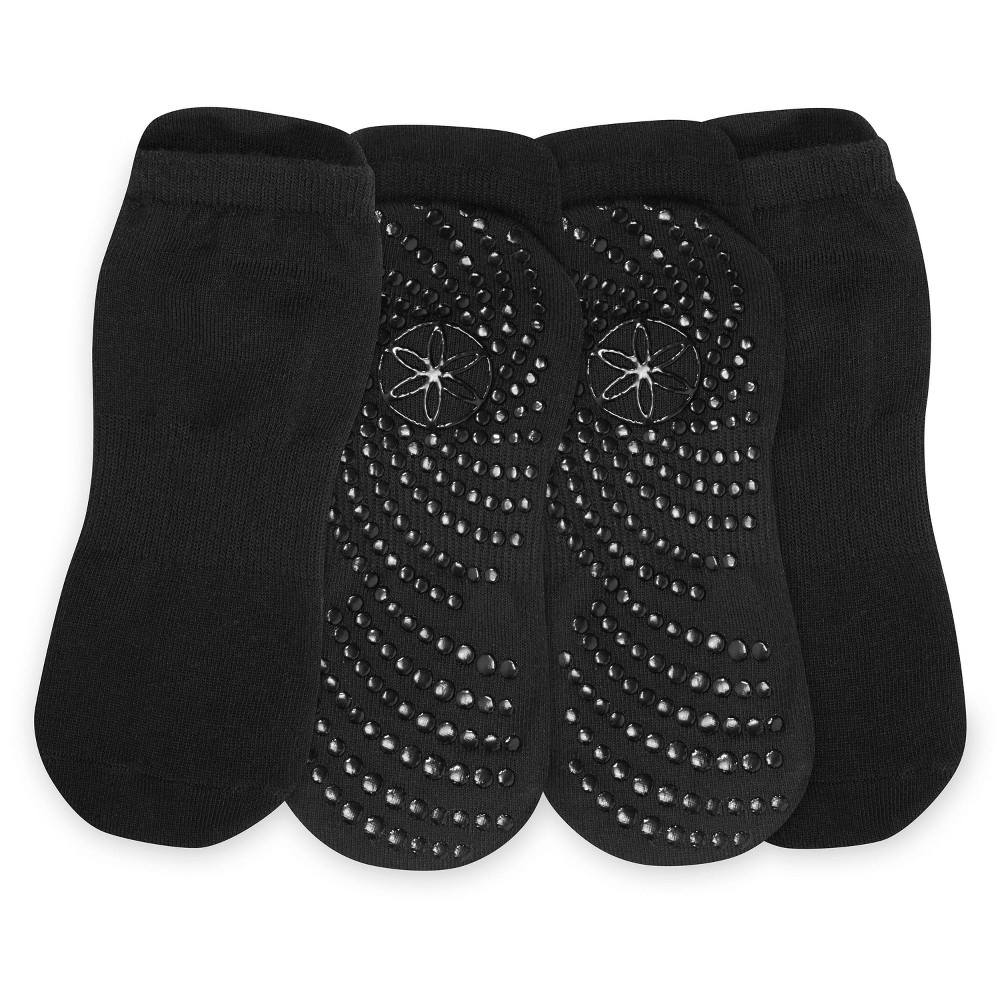 Photos - Yoga Gaiam Gripppy Fit Athletic Socks 2pk - Black