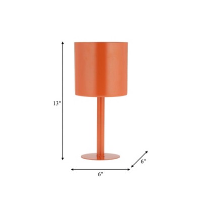 Burnt Orange Metal Indoor Outdoor Planter with Stand, 13" Height